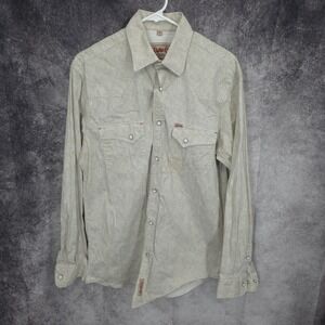 Rafter C Western Shirt Mens M Pro Flex 45 StretchPaisley Pearl Snap Cowboy Rodeo